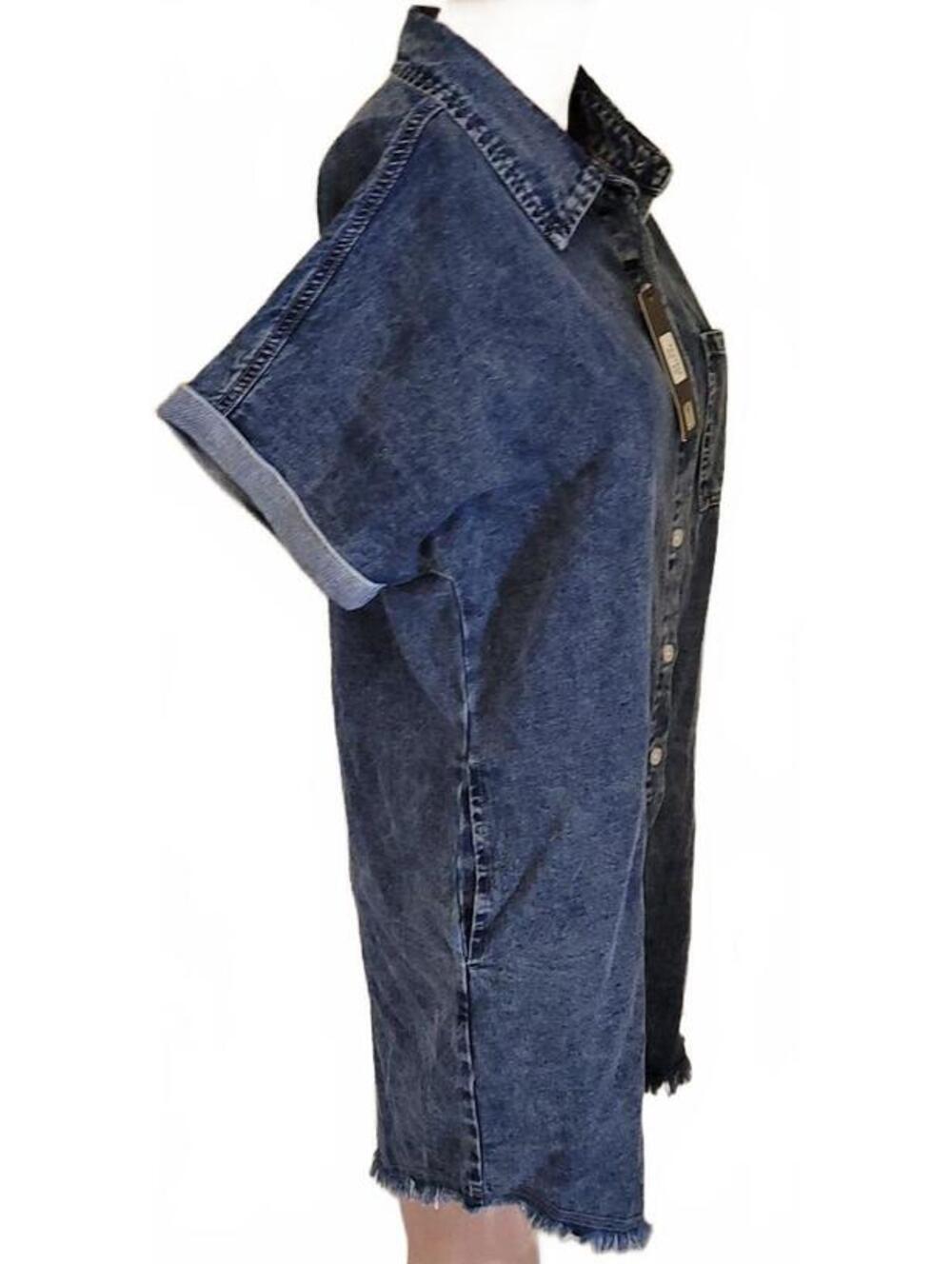 Yewfirm Denim Collection Blue Denim Shirt Women's Jean's Sexy Fashion Dress XS - Picture 4 of 9